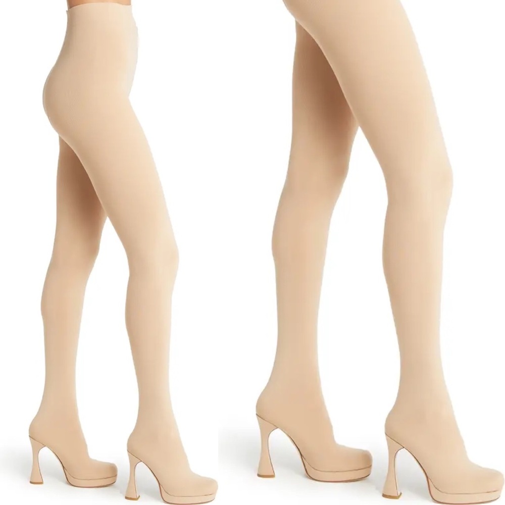 Jeffrey Campbell nude pantalones high heel bootpants size 6